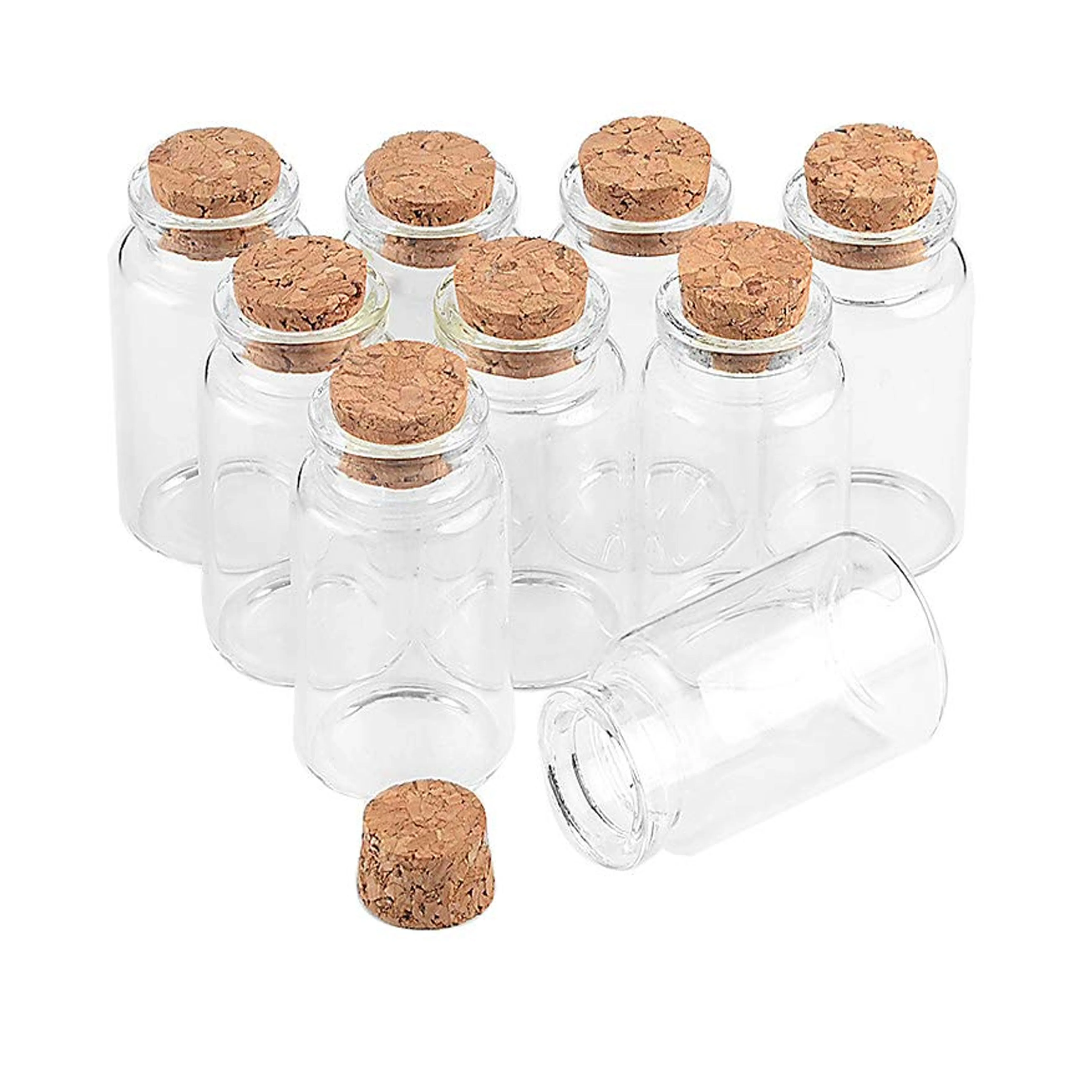 16pk Glass Container Cork Lids Craft Mini Jars Reusable Vial Storage Party Favor