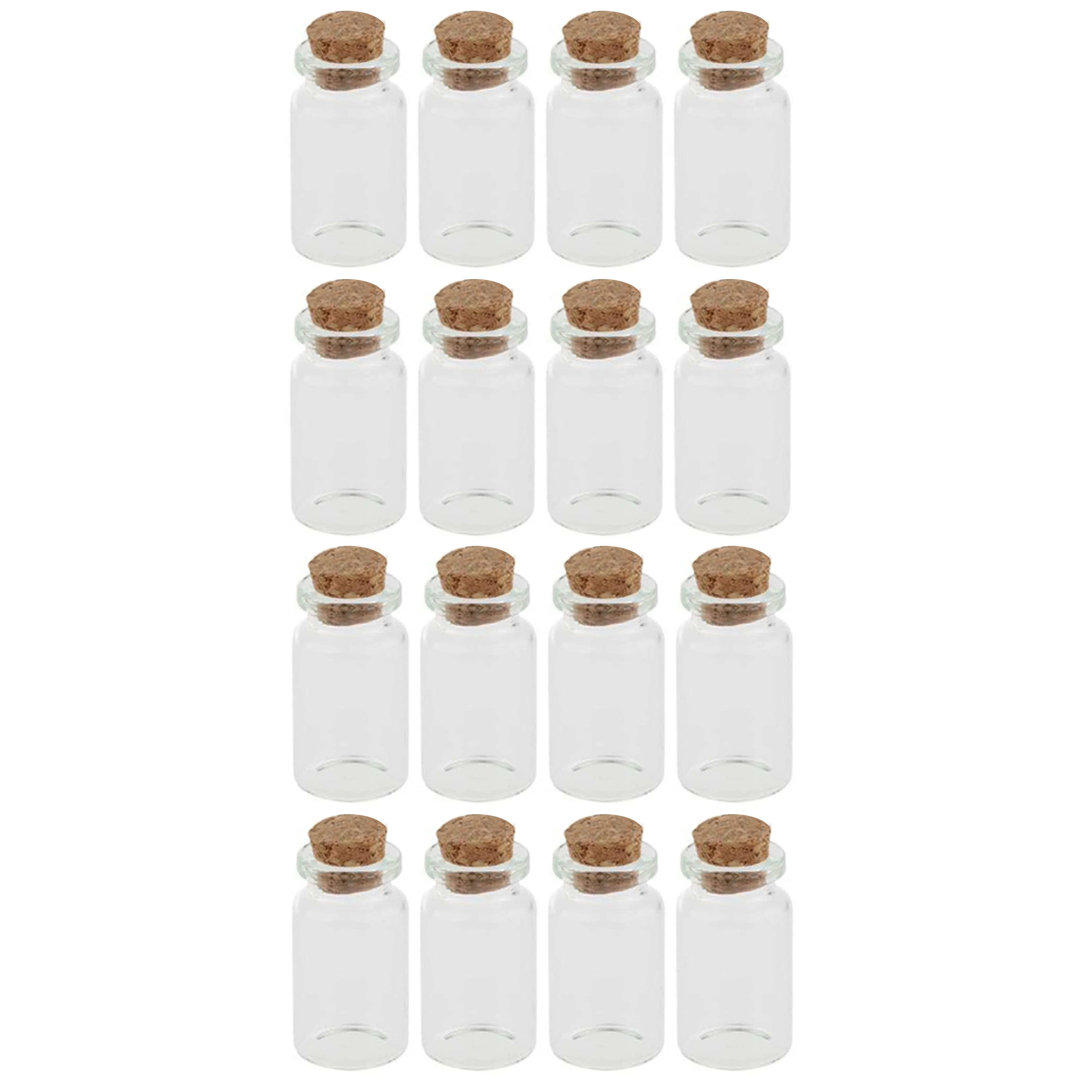 16pk Glass Container Cork Lids Craft Mini Jars Reusable Vial Storage Party Favor