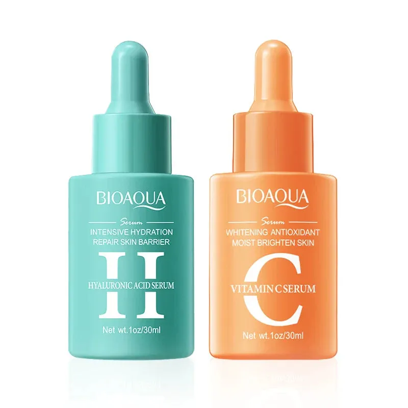 2 Piece Vitamin C Retinol Hyaluronic Acid Serum Set For Face Moisturizing & Firming