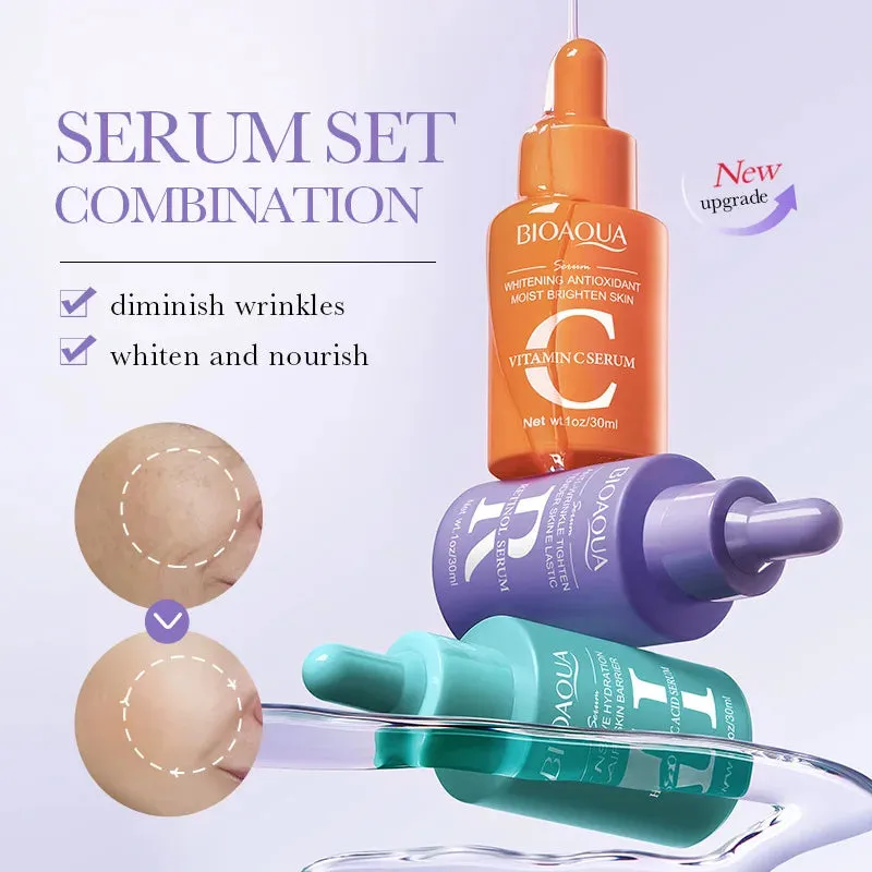 2 Piece Vitamin C Retinol Hyaluronic Acid Serum Set For Face Moisturizing & Firming