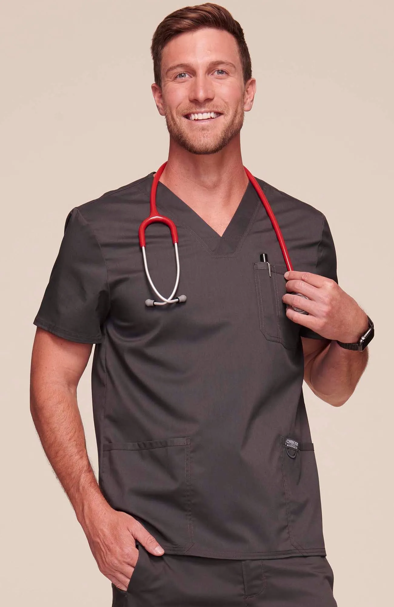 Cherokee Mens V-Neck Scrubs Set