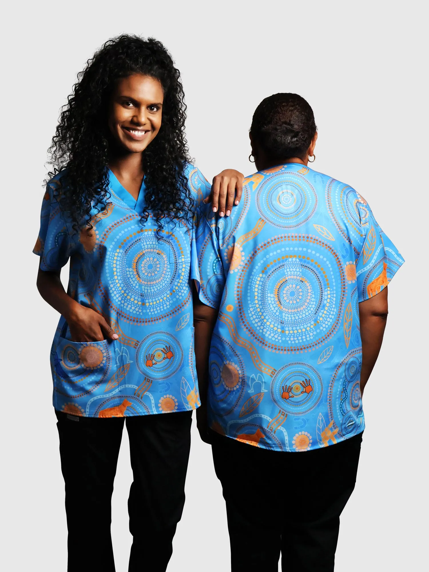 Never Stop the Dreaming - NAIDOC 2025 Unisex Three-Pocket Scrub Top