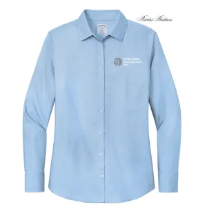 NEW SEI Brooks Brothers Womens Wrinkle-Free Stretch Nailhead Shirt - Newport Blue