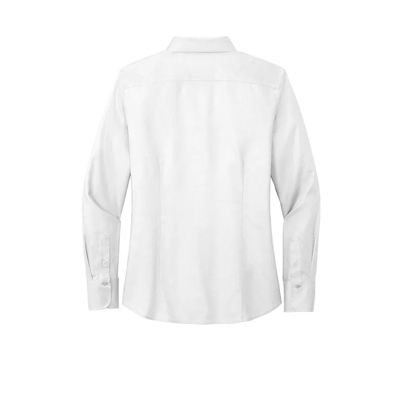 NEW SEI Brooks Brothers Womens Wrinkle-Free Stretch Nailhead Shirt - White