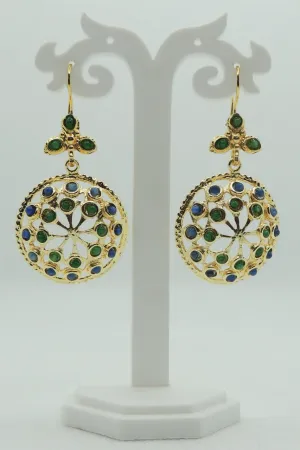 Vanita Earrings In Blue & Green
