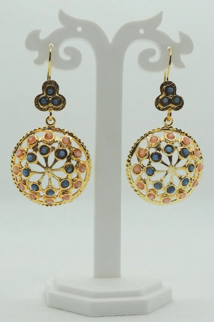 Vanita Earrings In Pink & Blue