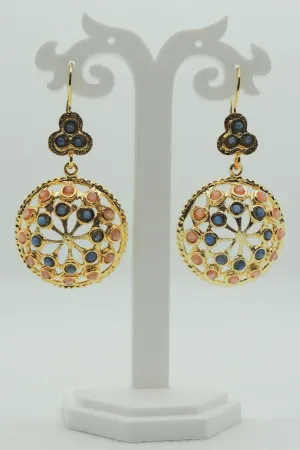 Vanita Earrings In Pink & Blue